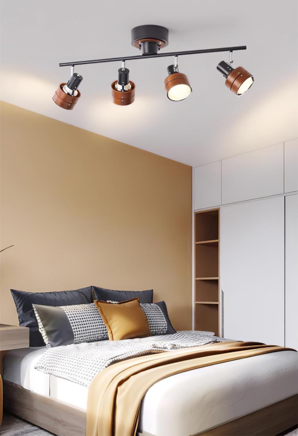 Elsorila lámpara de techo elegancia regulable con foco y madera