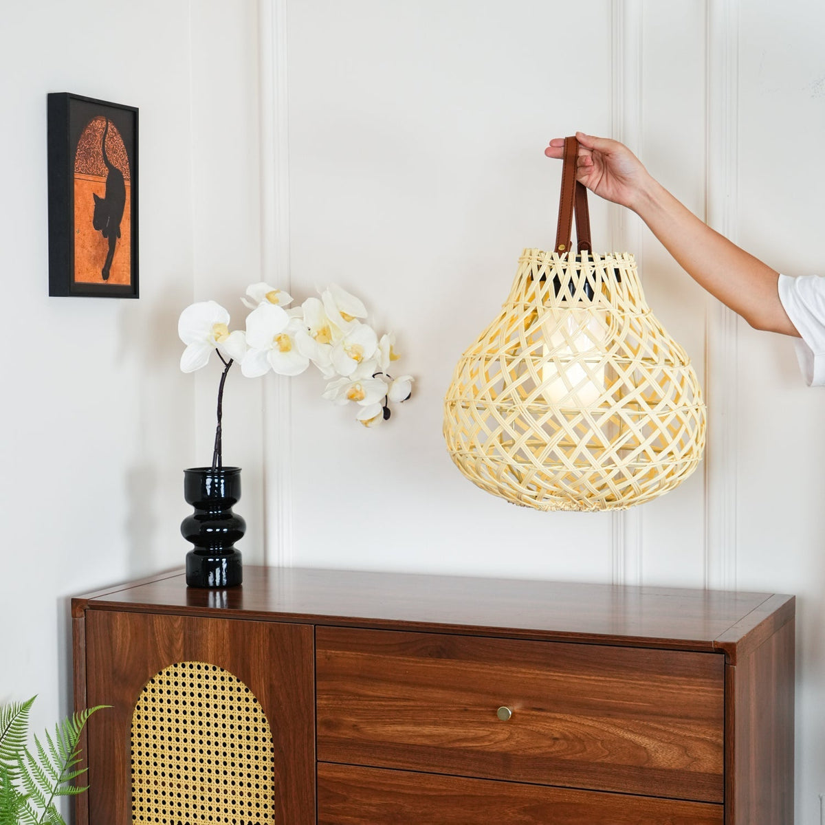 Isenor Woven esfera farol exterior