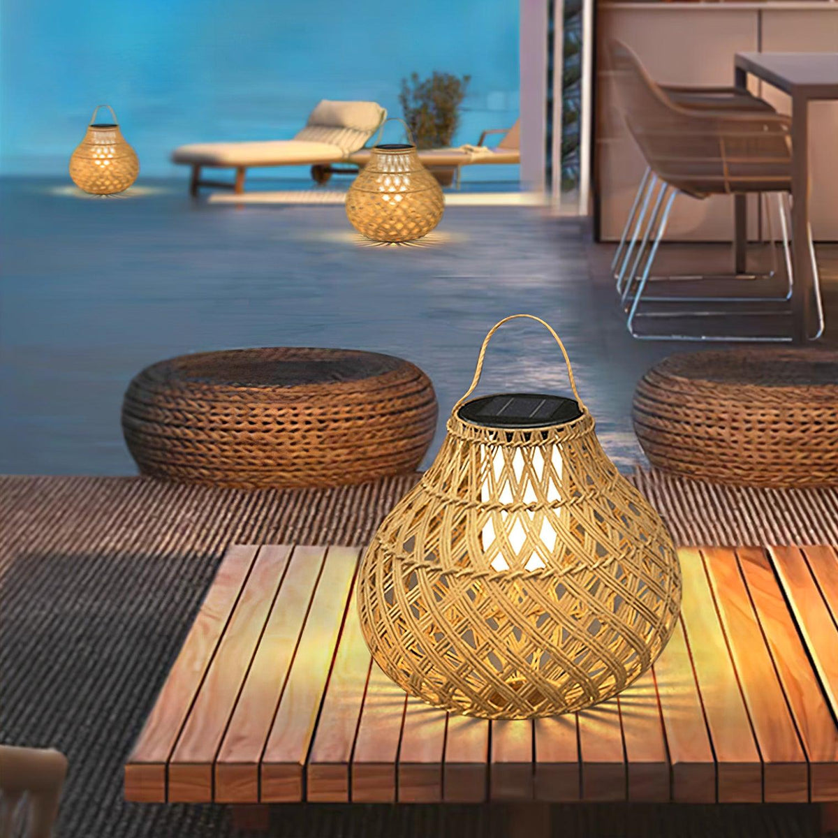 Isenor Woven esfera farol exterior