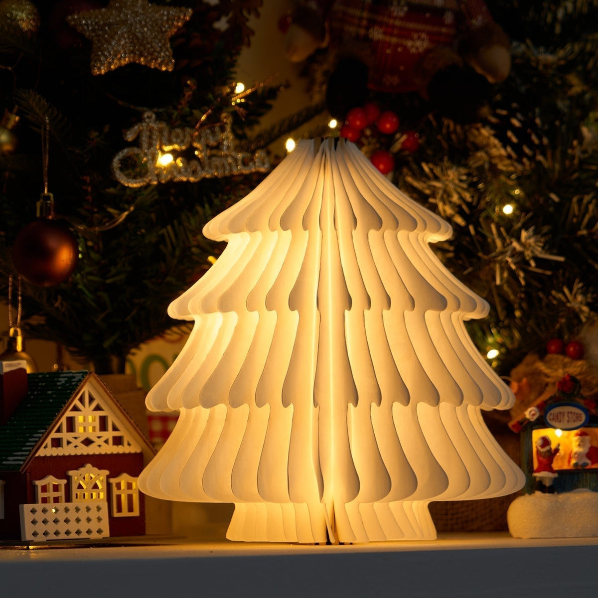 Xmas lámpara de mesa plegable para árbol de Navidad