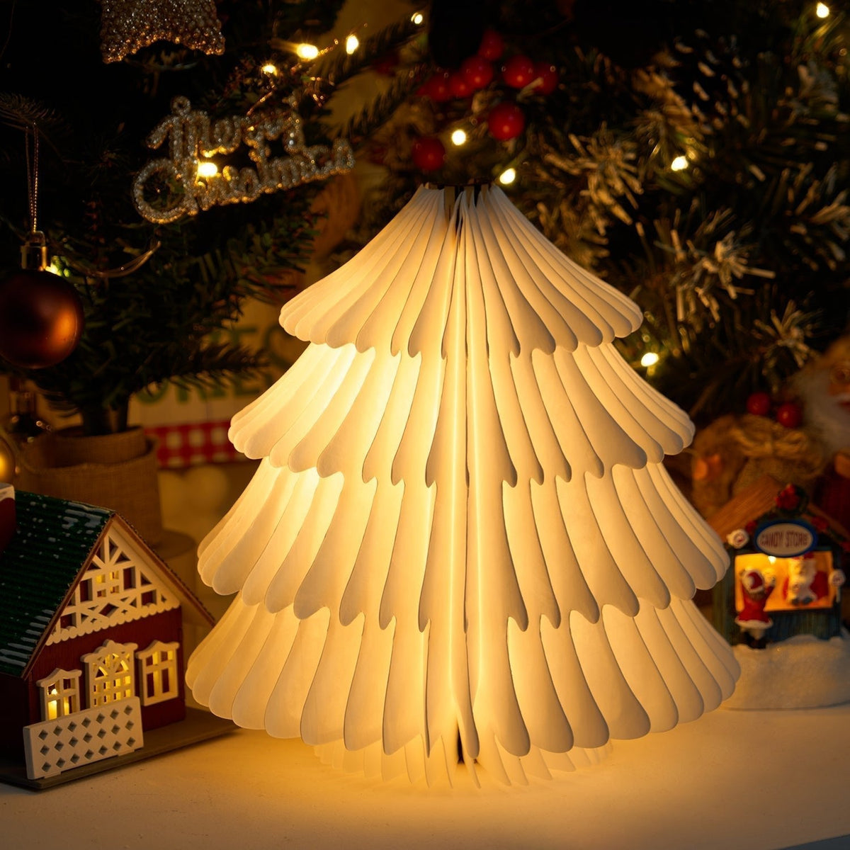 Xmas lámpara de mesa plegable para árbol de Navidad