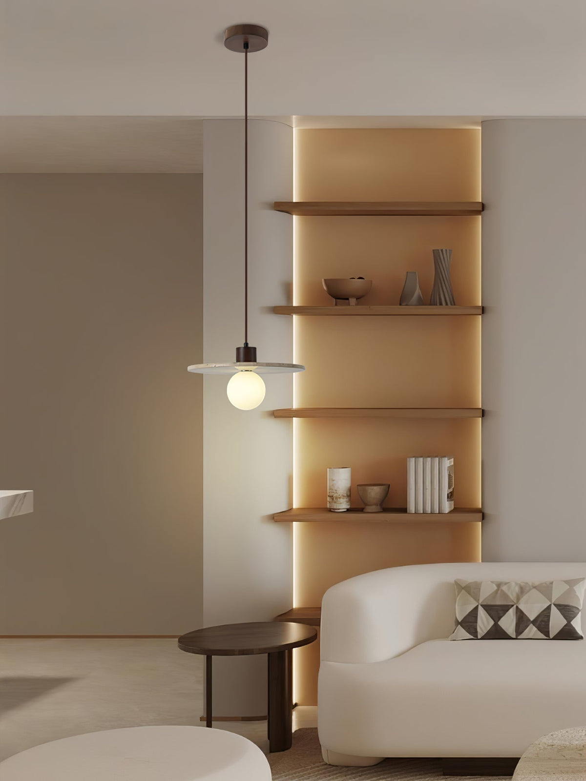 Seroaya lámpara colgante de travertino estilo seis