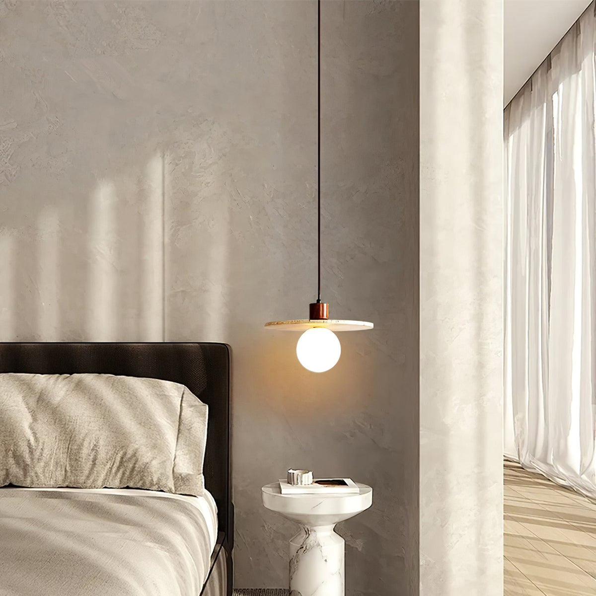 Seroaya lámpara colgante de travertino estilo seis