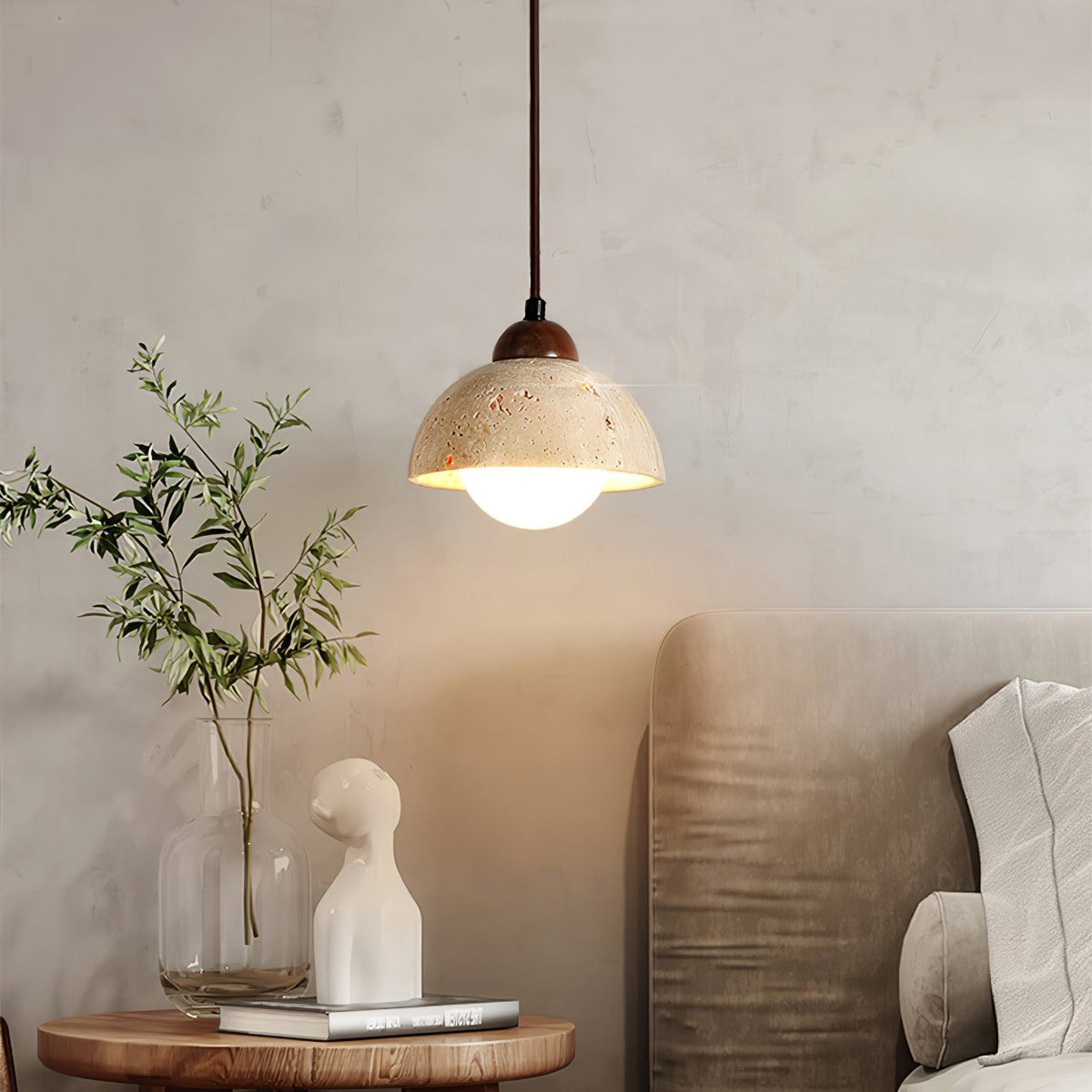 Seroaya lámpara colgante de travertino estilo seis