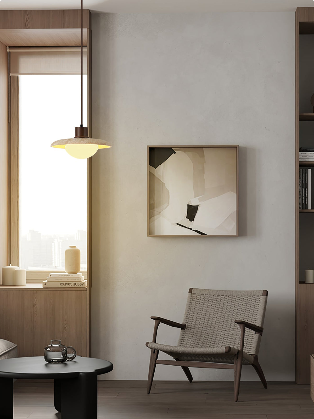 Seroaya lámpara colgante de travertino estilo seis