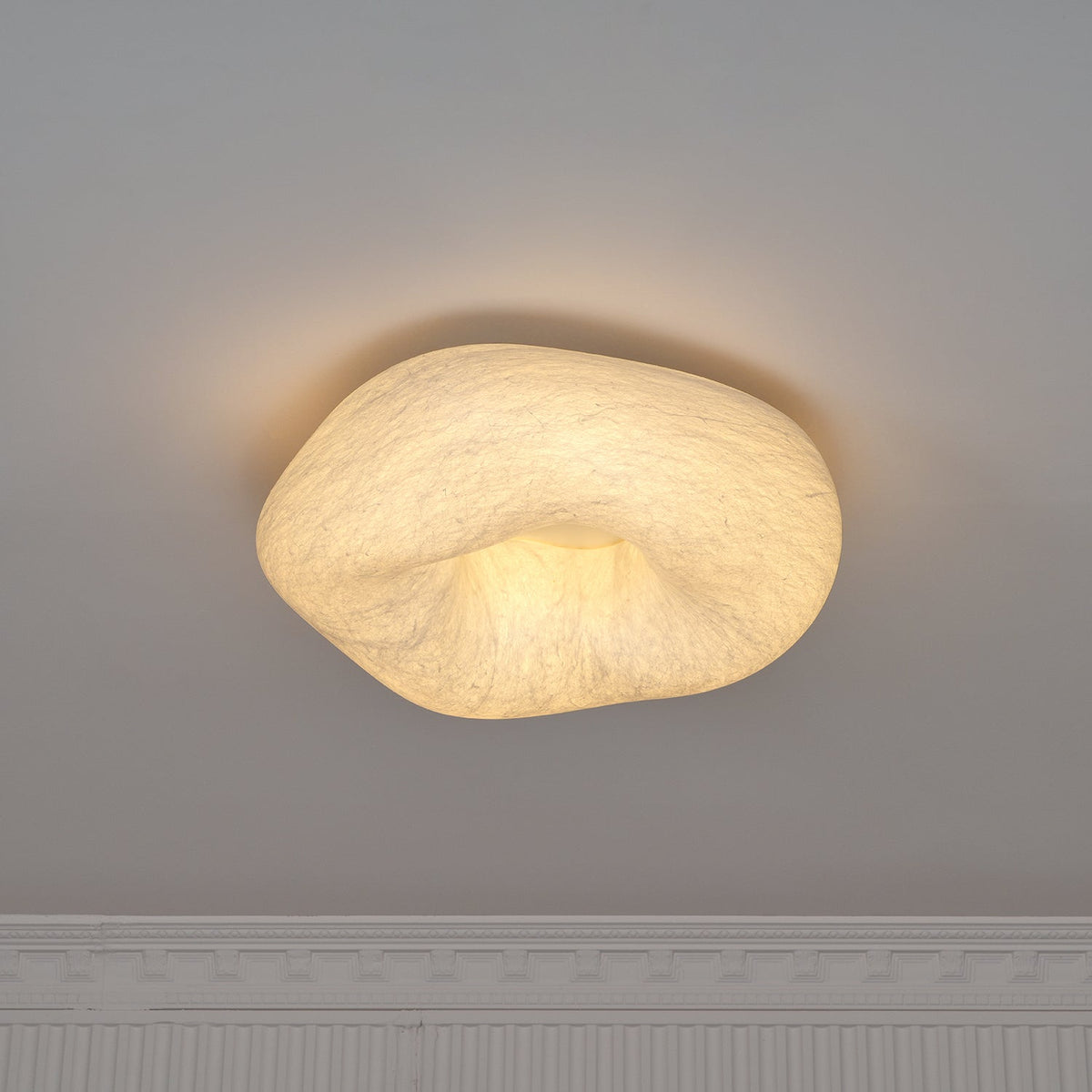 Calerelle lámpara de techo forma nube seda elegante
