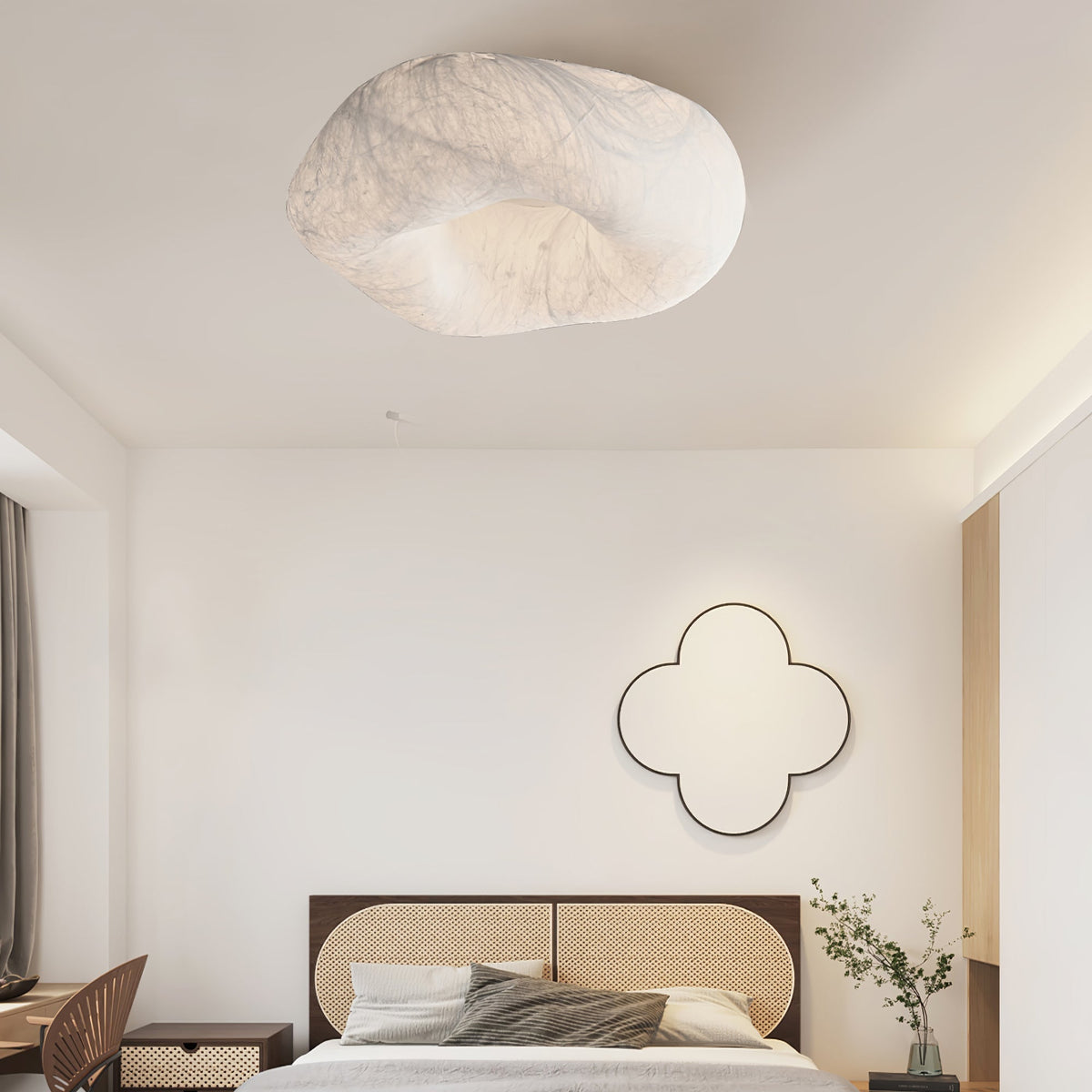 Calerelle lámpara de techo forma nube seda elegante