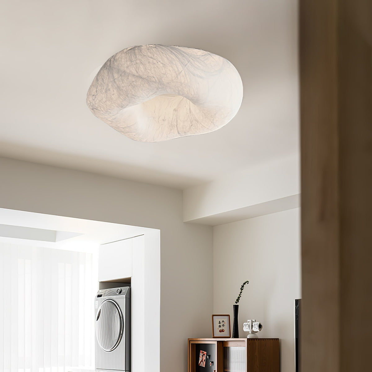 Calerelle lámpara de techo forma nube seda elegante