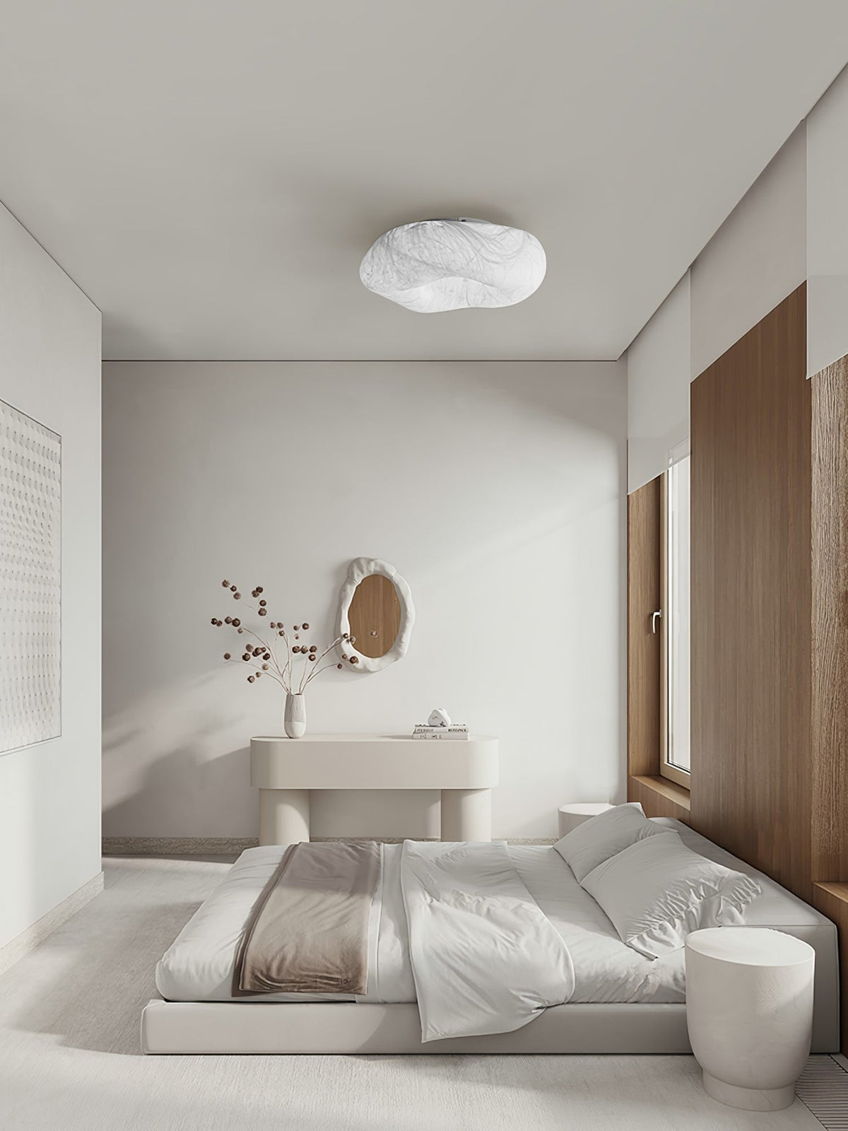 Calerelle lámpara de techo forma nube seda elegante