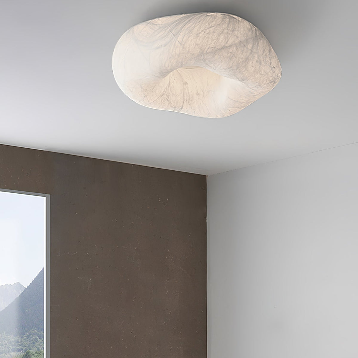 Calerelle lámpara de techo forma nube seda elegante