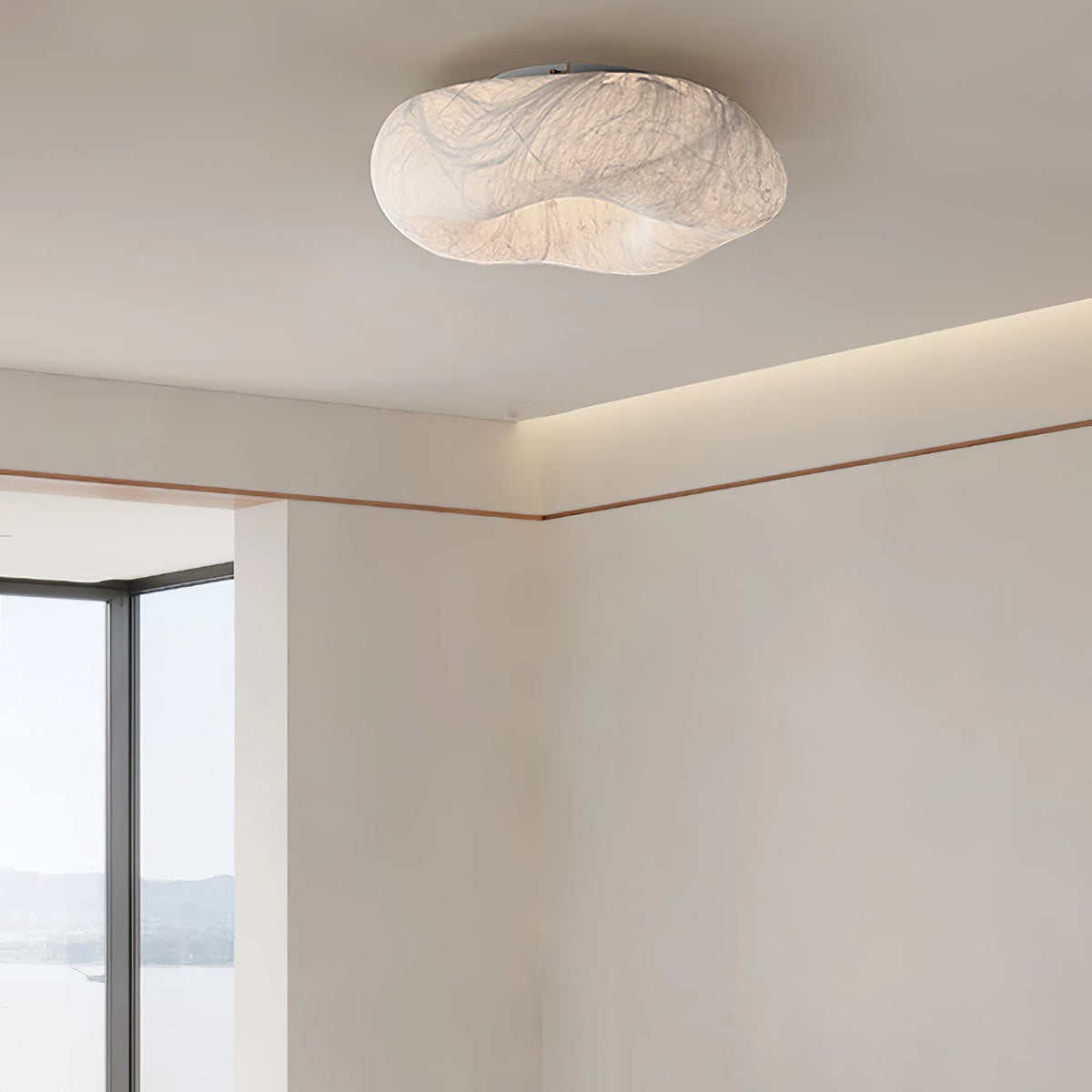 Calerelle lámpara de techo forma nube seda elegante