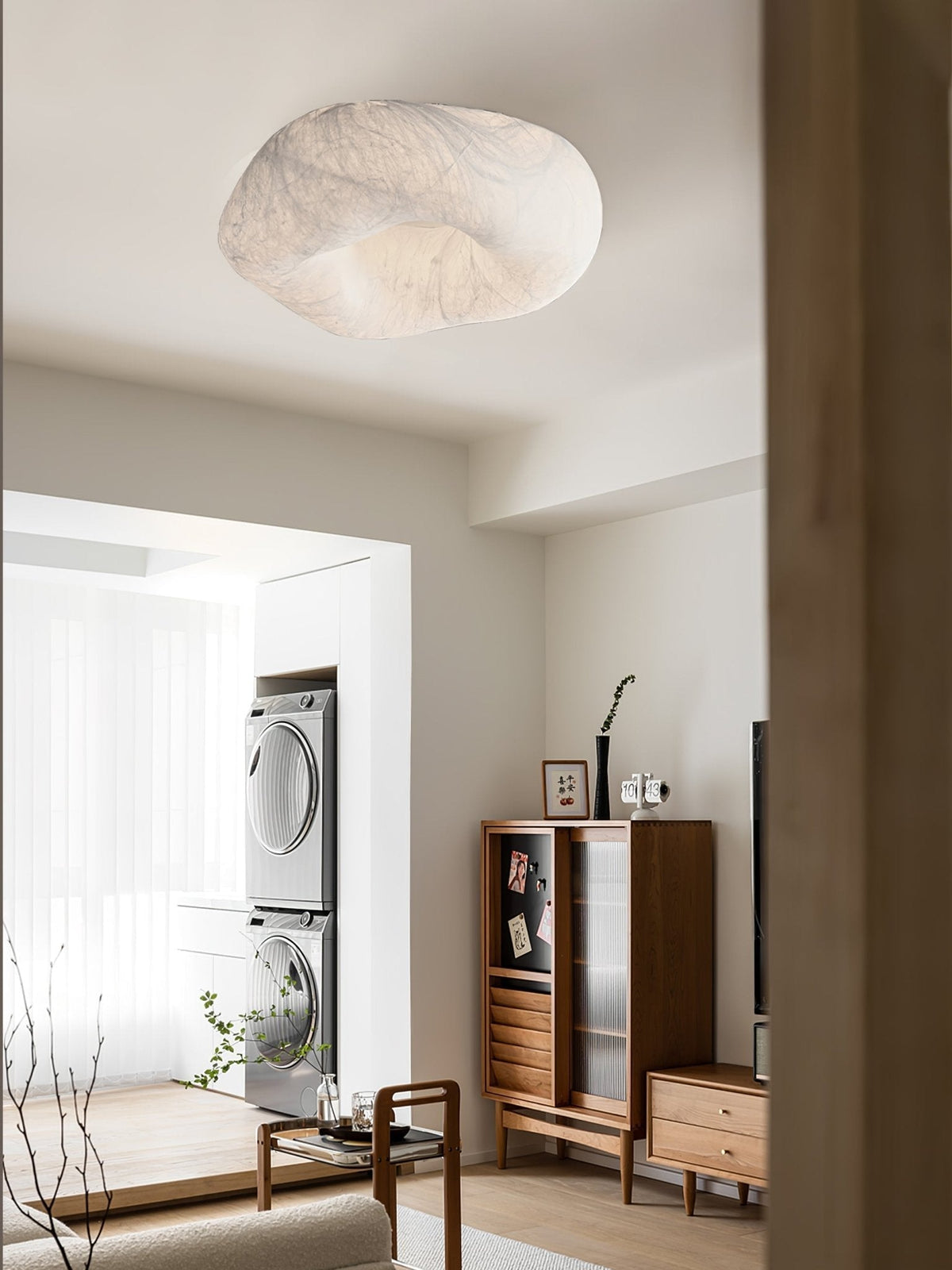 Calerelle lámpara de techo forma nube seda elegante