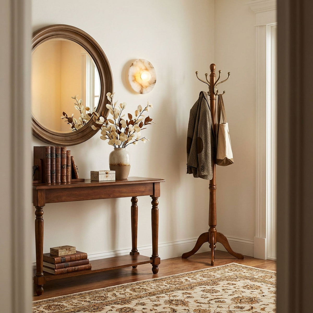 Nivaenne aplique de pared con placa trasera de alabastro