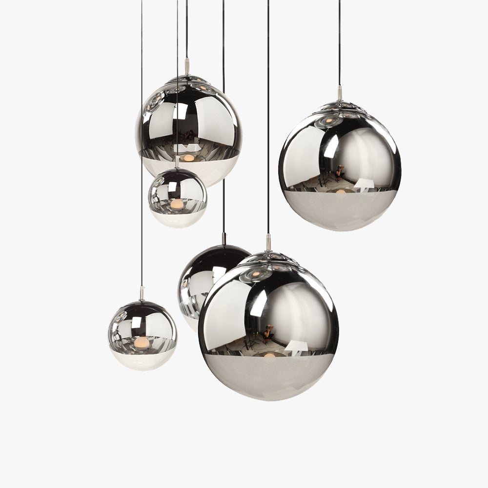Valentina Industrial Redondo Metal Vidrio Lámpara Colgante Salón