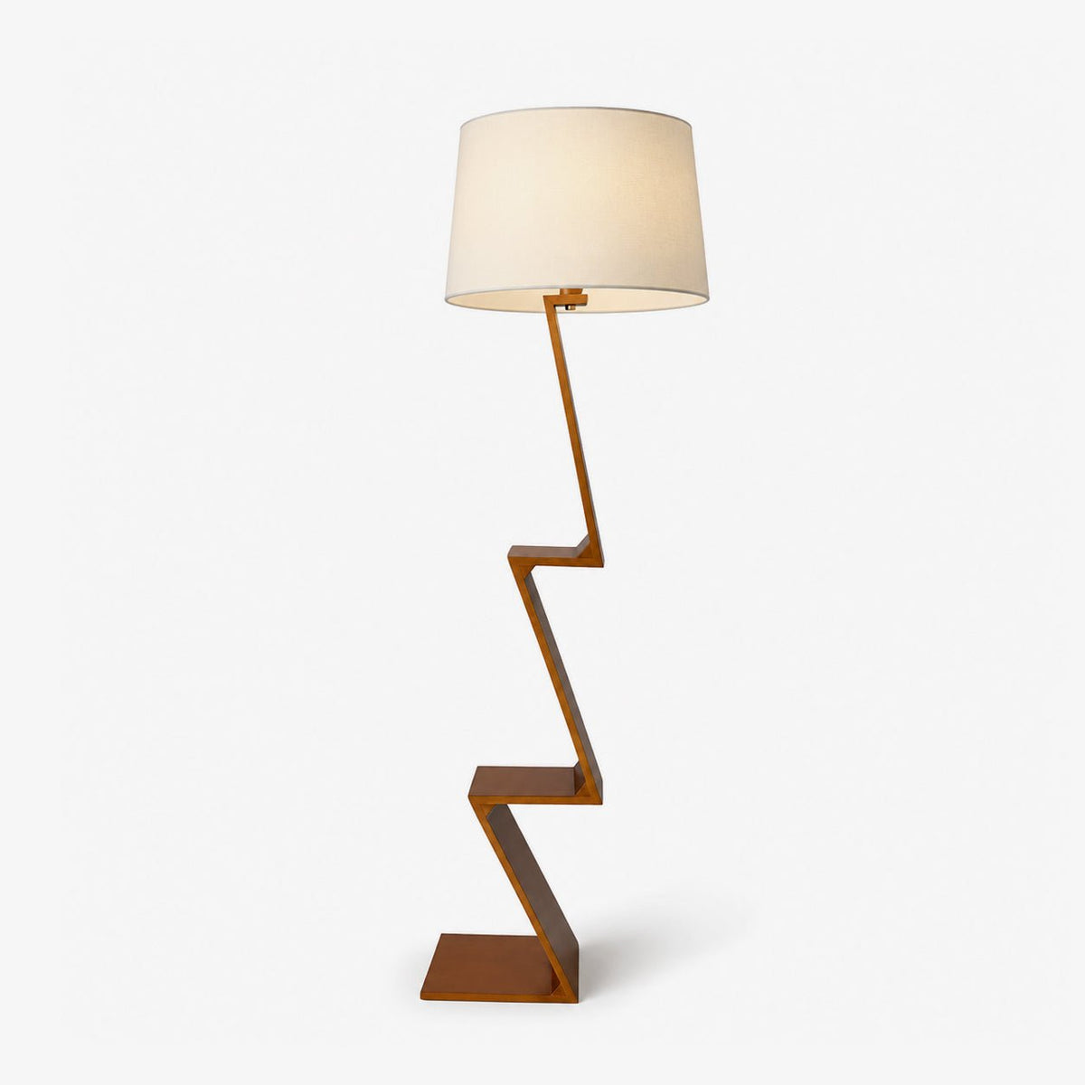 Zigzag lámpara de pie de madera maciza