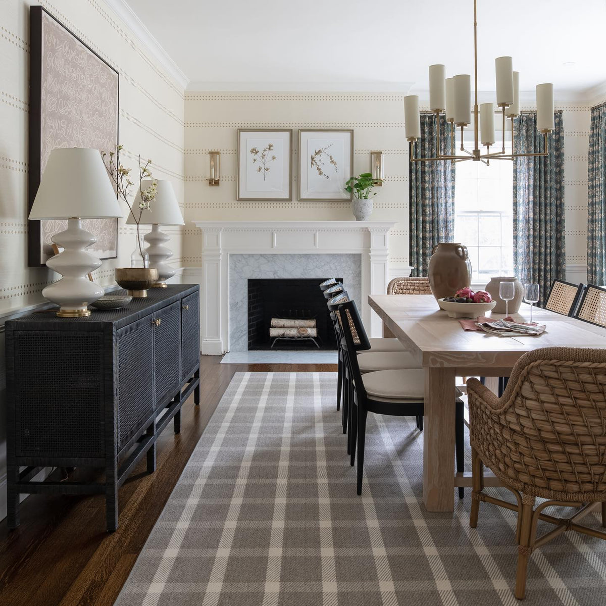 Artemis Chandelier Brass Fabric