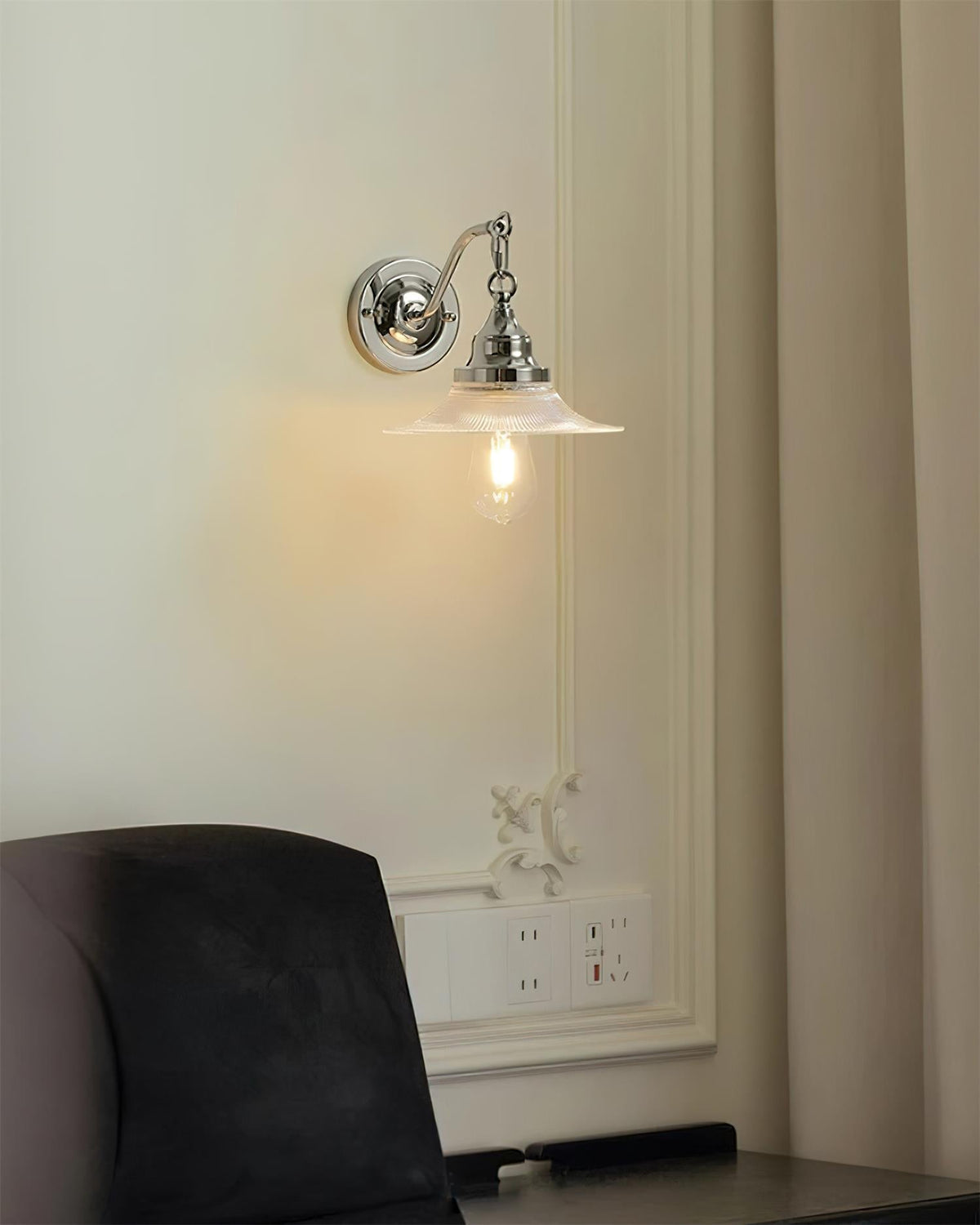 Perivo aplique de pared cromado pulido