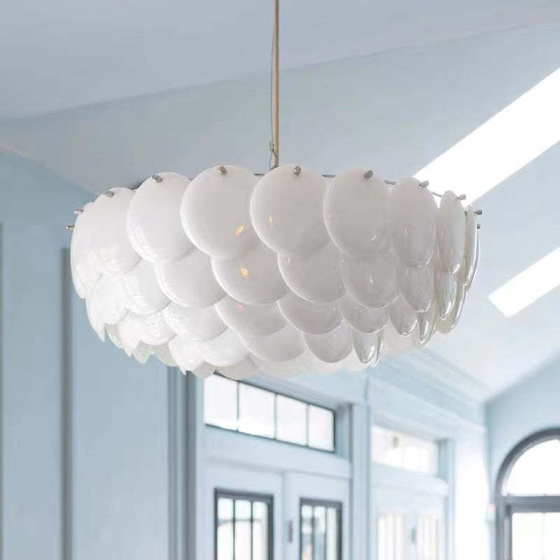 Arisha Moderna Geométrica Cerámica/Metal Lámpara Colgante Blanca