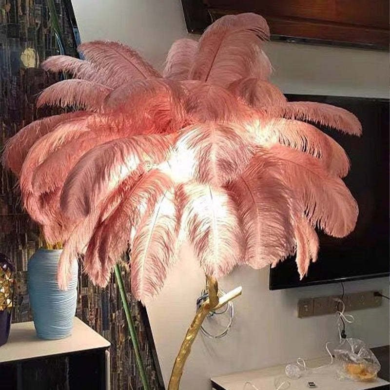 O'Moore Luxury Árbol Pluma/Resina Lámpara de Pie/Mesa