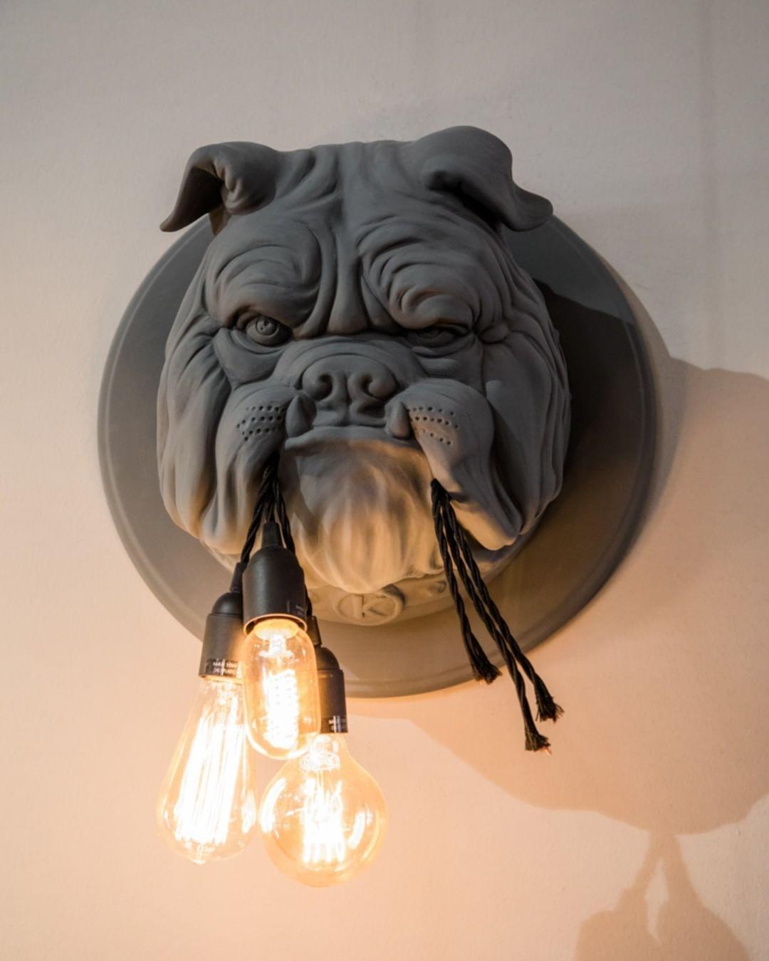 Umeri aplique de pared bulldog escultura caprichoso