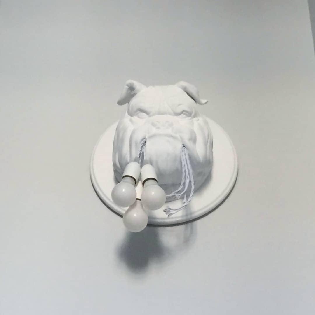 Umeri aplique de pared bulldog escultura caprichoso