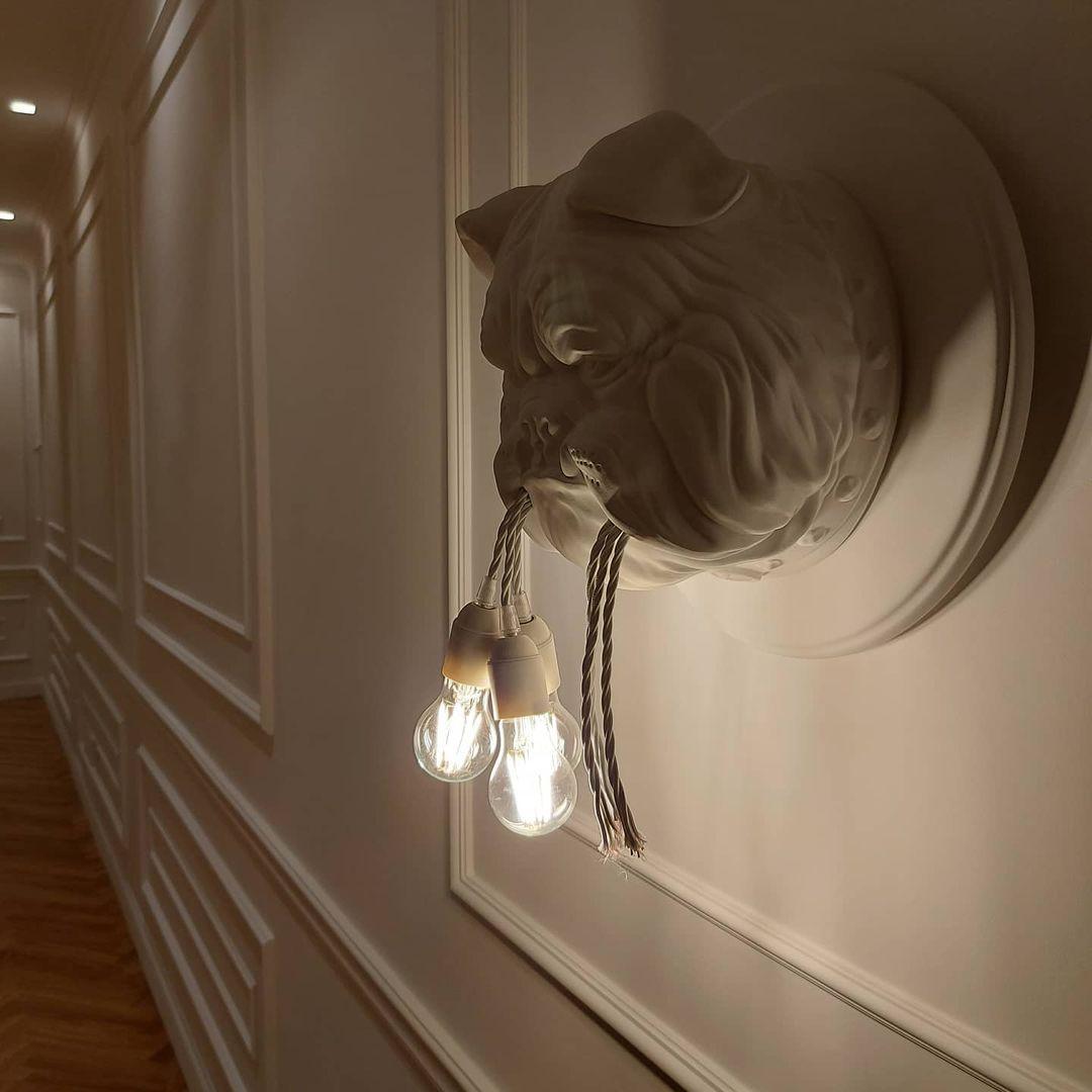 Umeri aplique de pared bulldog escultura caprichoso