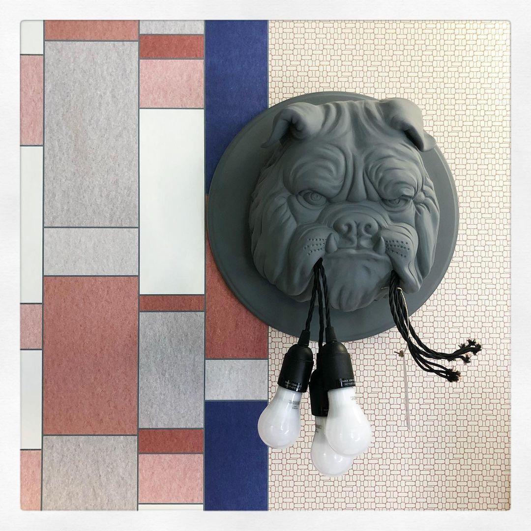 Umeri aplique de pared bulldog escultura caprichoso