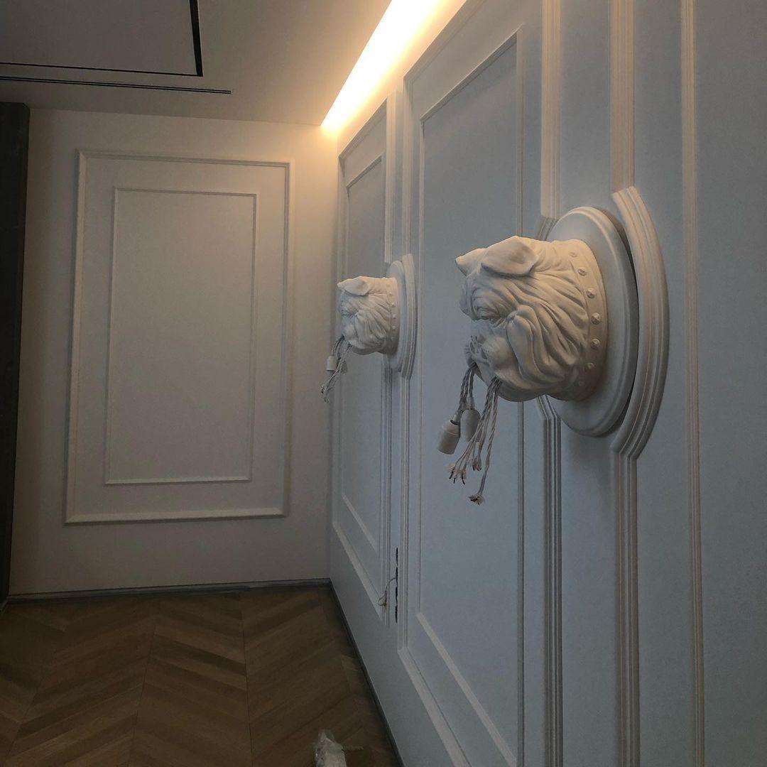 Umeri aplique de pared bulldog escultura caprichoso