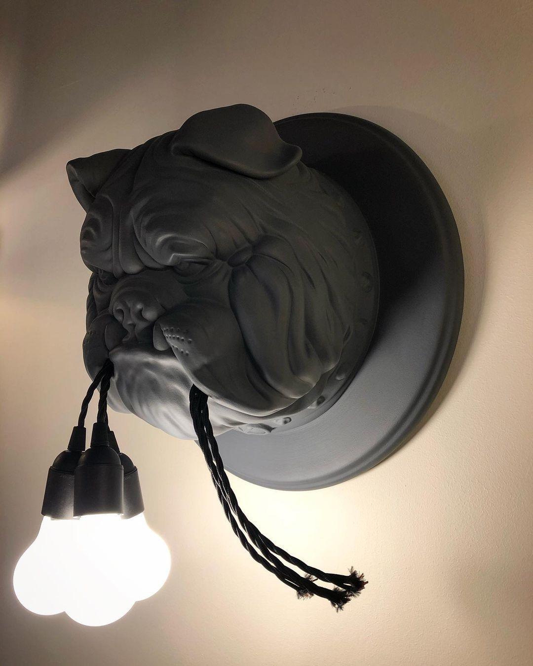 Umeri aplique de pared bulldog escultura caprichoso