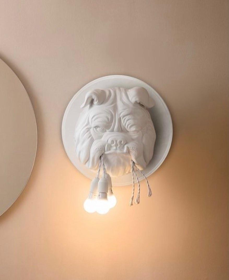 Umeri aplique de pared bulldog escultura caprichoso