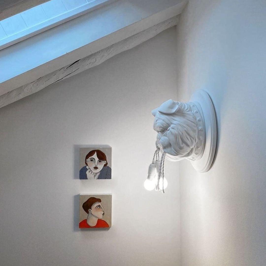 Umeri aplique de pared bulldog escultura caprichoso