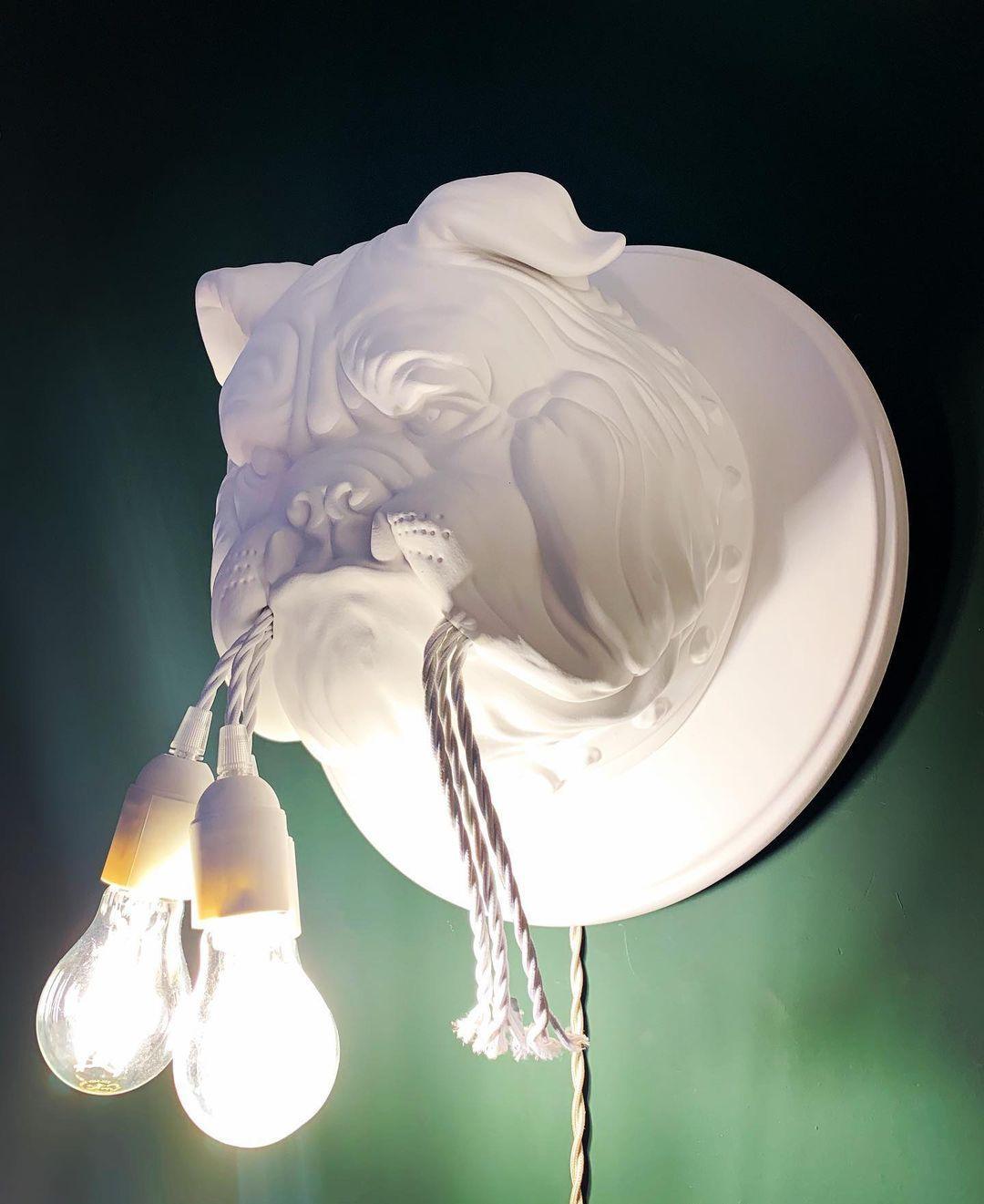 Umeri aplique de pared bulldog escultura caprichoso