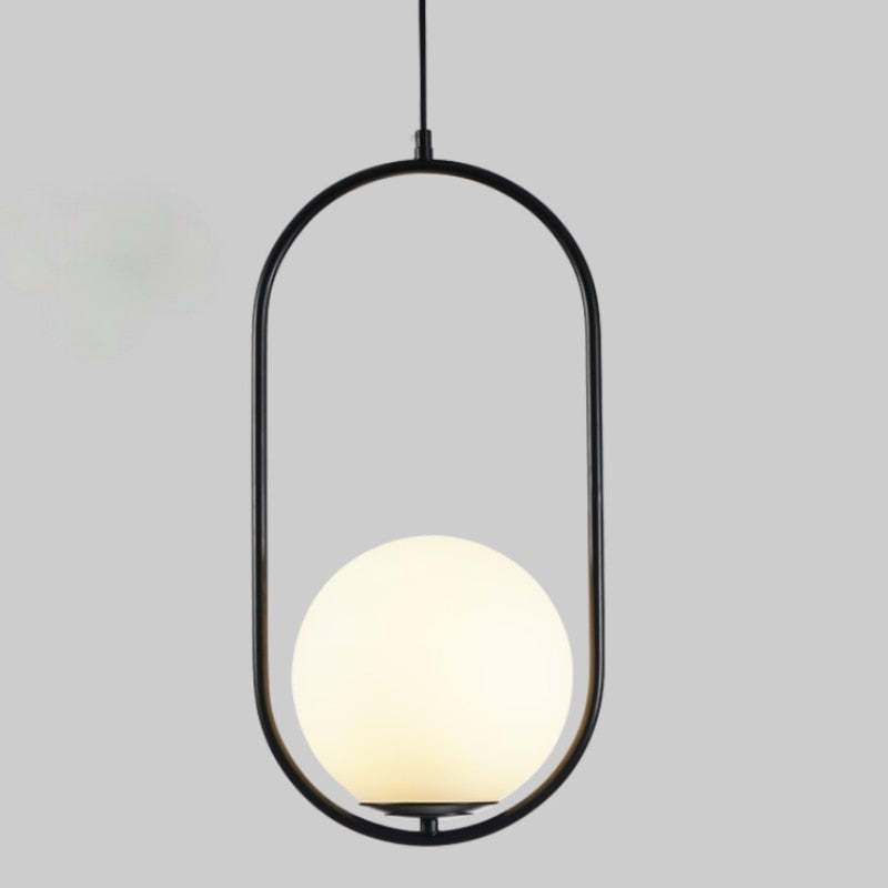 Valentina Minimalista Bola Metal/Vidrio Lámpara Colgante Negra