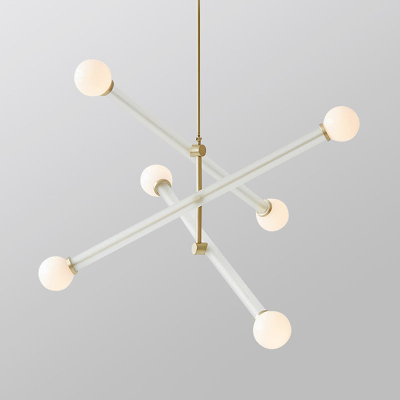 Avi Diseño Lineal Multiple Metal/Vidrio LED Lámpara Colgante Blanca