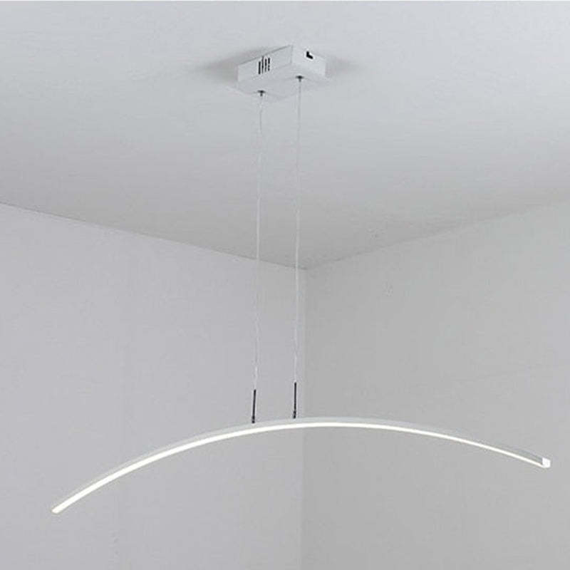 Arisha Minimalista Curva Lineal Metal Lámpara Colgante Negra/Blanca