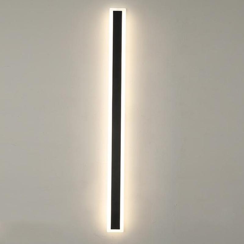 Ray Moderna Lineal Metal Aplique de Pared Exterior Negra