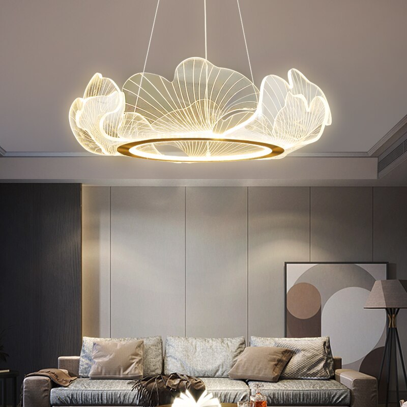 Kristy Moderna Decorativa Flor Metal/Acrílico Lámpara Colgante Dorada