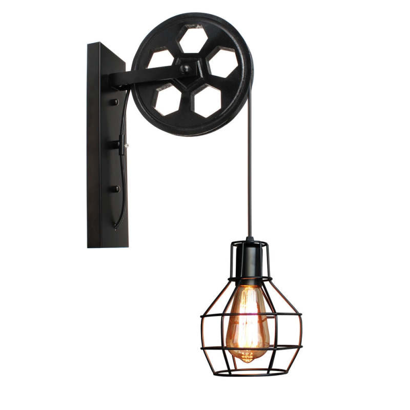 Silva Vintage Industrial LED Aplique de Pared Bronce/Negra
