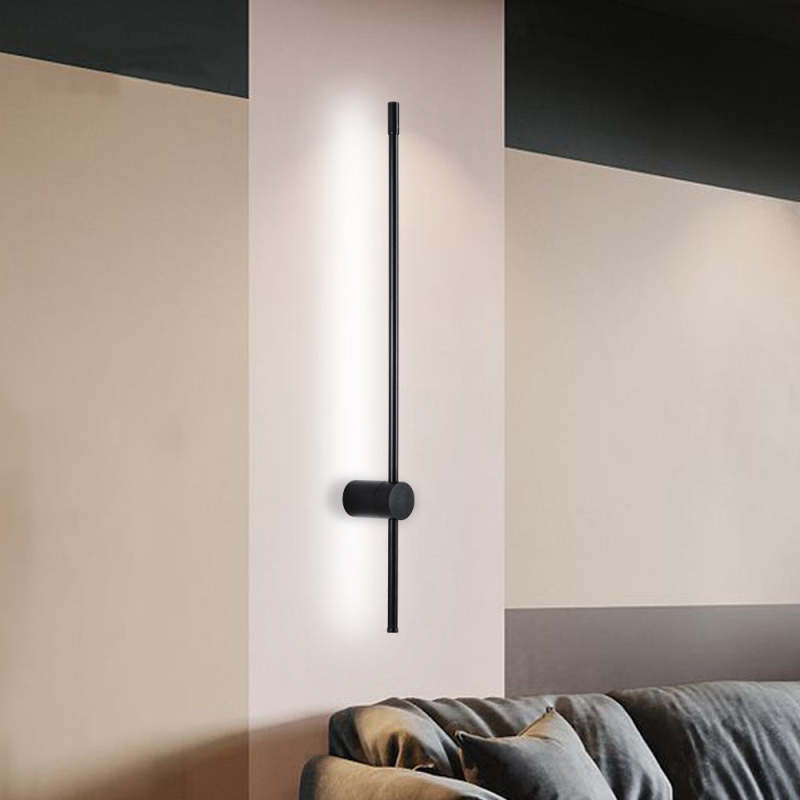 Arisha Minimalita Lineal Metal LED Aplique de Pared Negro
