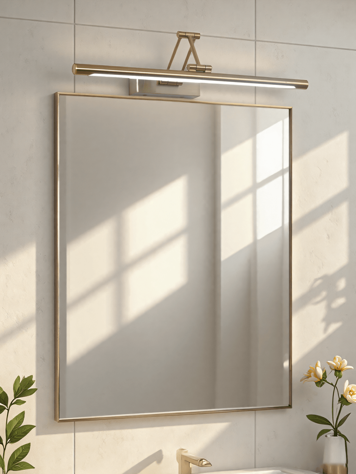 Geth aplique de pared con marco dorado recargable