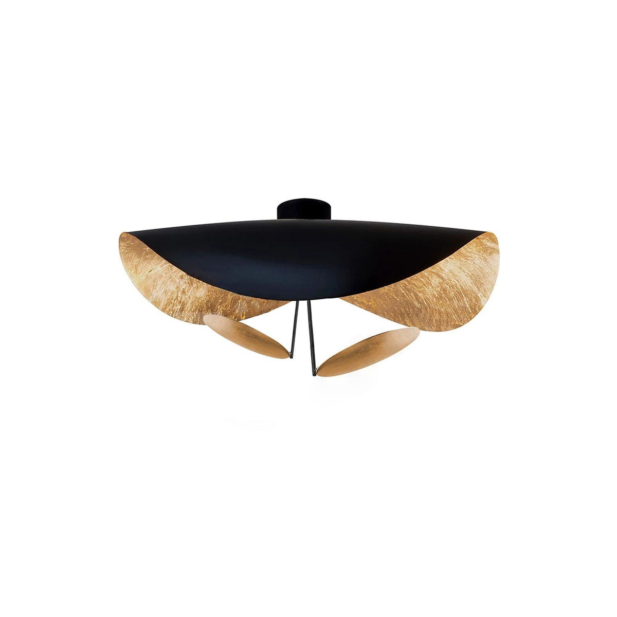 Solenena lámpara de techo Solena con abatidor curvado y interior dorado