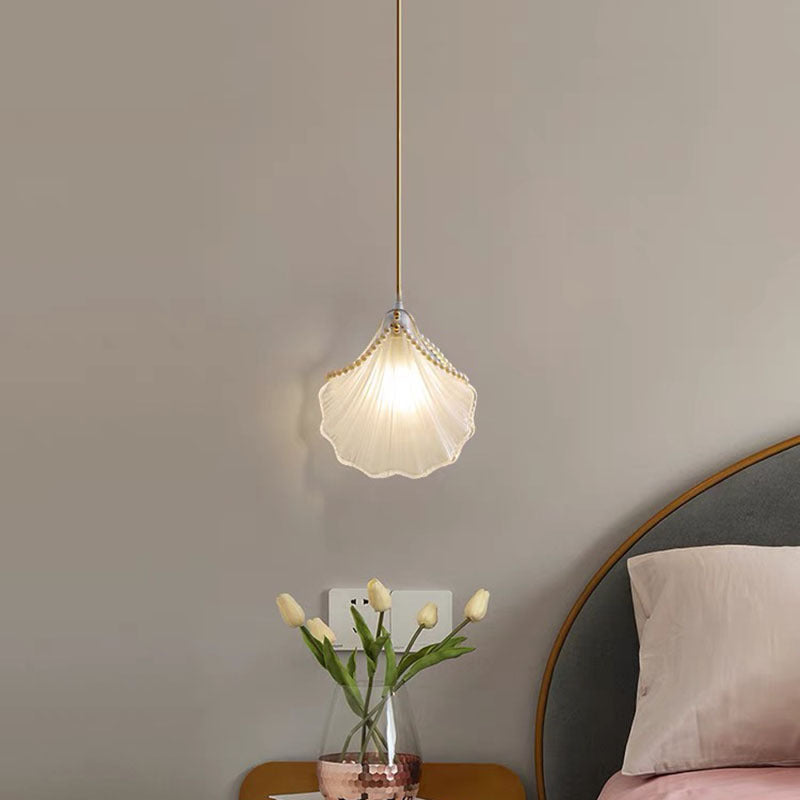 Kristy Lámpara Modernas Simple Colgante Ctistal Concha Comedor Metal