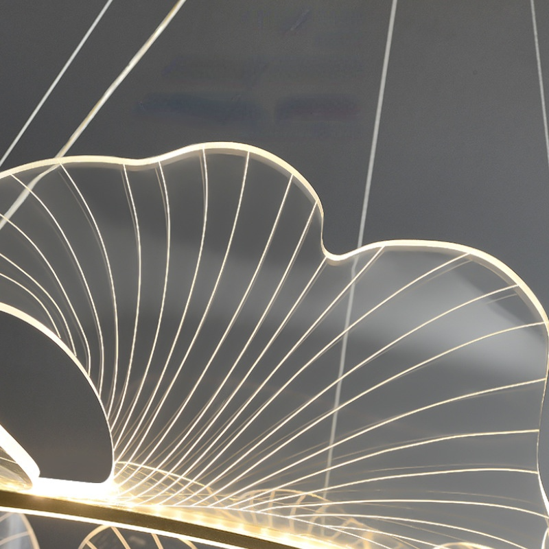 Kristy Moderna Decorativa Flor Metal/Acrílico Lámpara Colgante Dorada