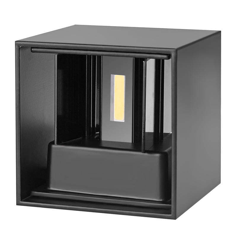 Ray Moderno Doble Foco Metal Aplique de Pared Exterior Negro/Blanco