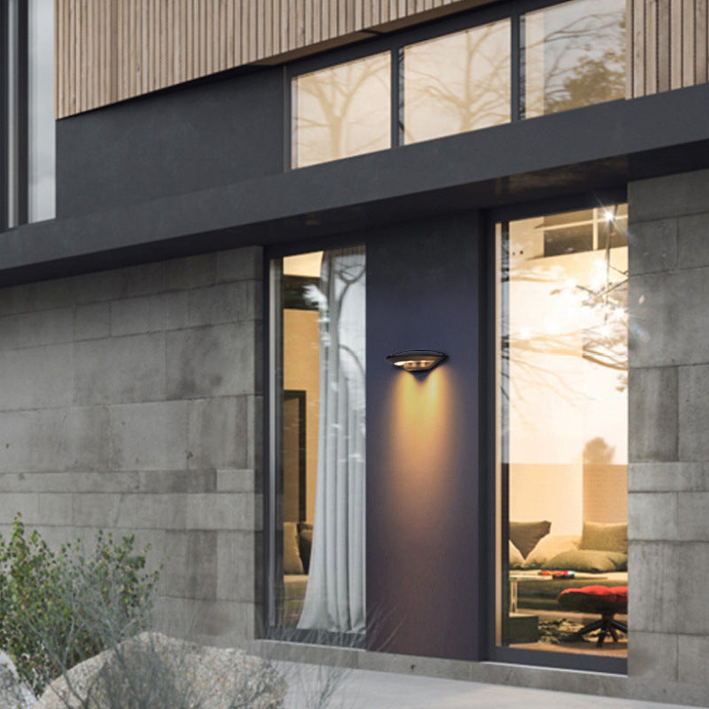 Ray Diseño Plato Metal Aplique de Pared Exterior Negro
