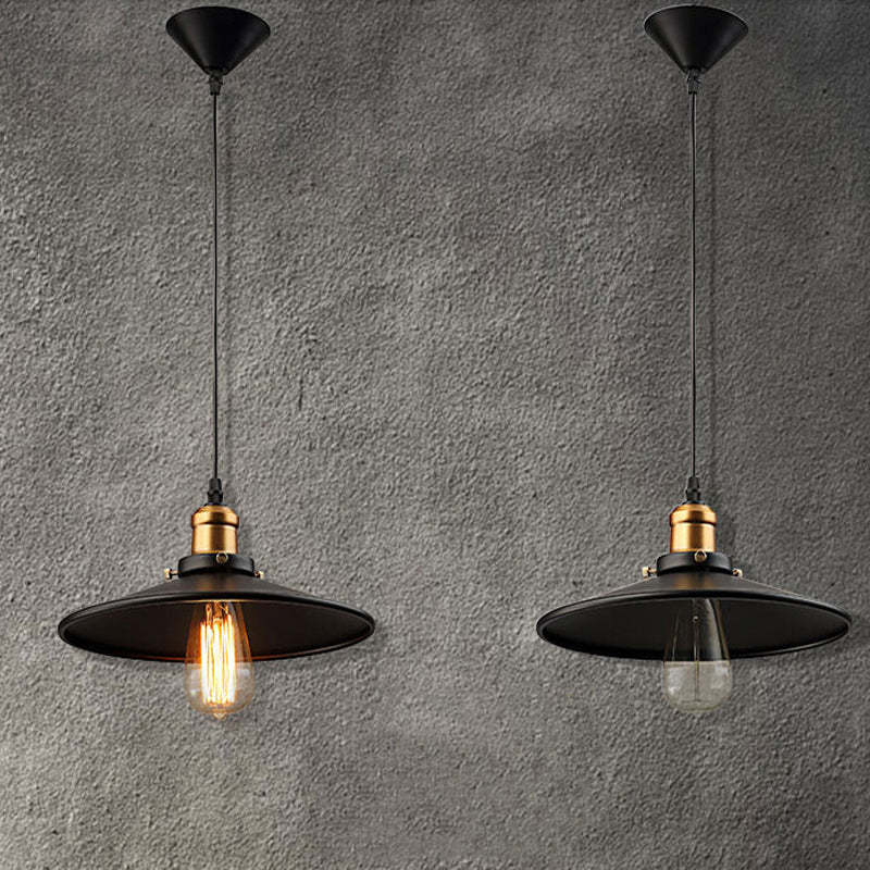 Arisha Industrial Domo Metal  Lámpara Colgante Negra