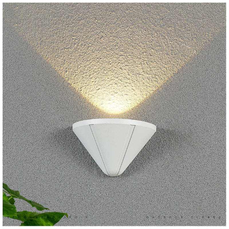 Ray Moderno Triángulo Metal/Acrílico Aplique de Pared Exterior Blanco