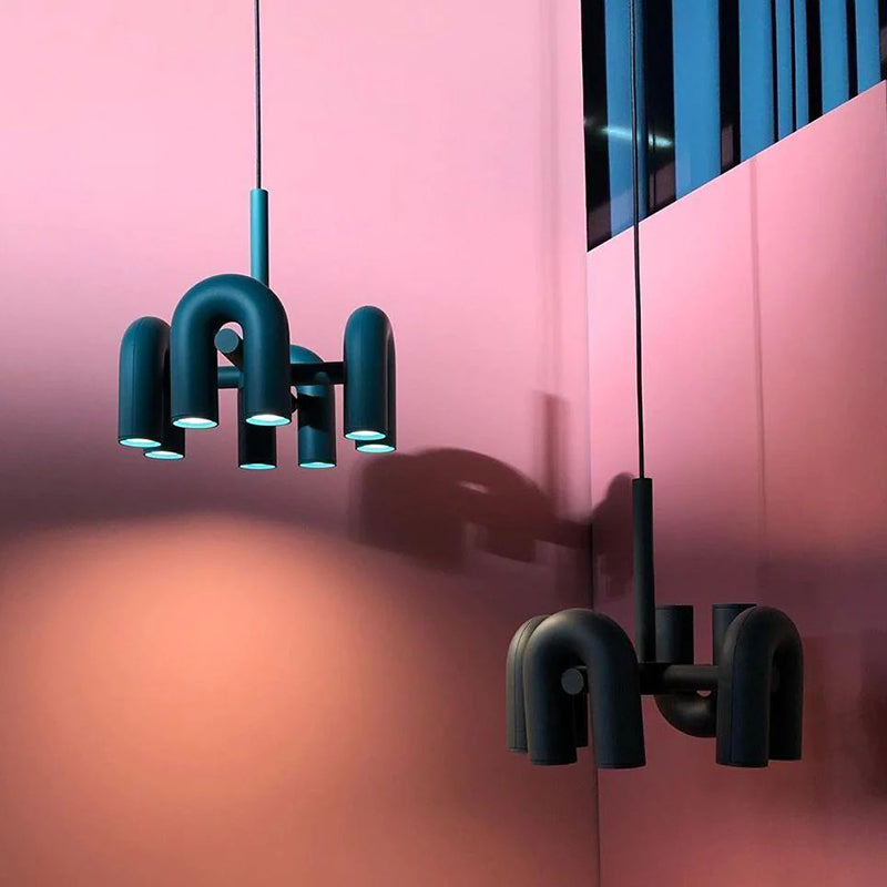 Arisha Nórdica Diseño Modernas Nórdica Diseño Metal Lámpara Colgante Negro/Gris/Naranja