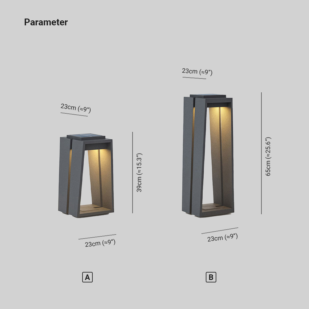 Ray Minimalista Cuboide Metal Acrílico Lámpara Exterior