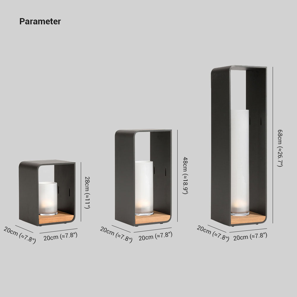 Ray Minimalista Rectangular Metal Lámpara De Pie Exterior Patio